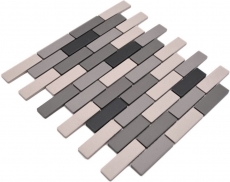 Mosaic tile ceramic light beige gray brick unglazed shower tray floor tile MOS26-0206-R10_f