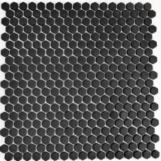 Mosaic tile ECO GLAS Hexagon Enamel black matt MOS140-HX11B_f | 10 mosaic mats