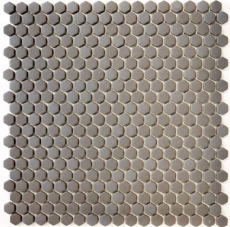 Mosaic tile ECO GLAS Hexagon Enamel gray-brown matt MOS140-HX15G_f | 10 mosaic mats