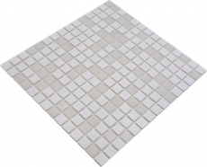 Mosaic tile glass white wall tile bathroom tile shower splashback tile mirror MOS52-0103_f | 10 mosaic mats