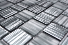 Mosaic tile Glass mosaic Crystal frosted glass black clear frosted MOS68-CF41_f | 10 mosaic mats