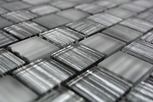 Mosaic tile Glass mosaic Crystal frosted glass black clear frosted MOS78-CF81_f