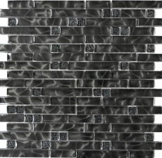 Mosaic tile Translucent composite glass mosaic Crystal Chic black MOS87-MV708_f | 10 mosaic mats