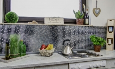 Mosaic tile Translucent black silver Glass mosaic Crystal EP black silver MOS92-1099_f | 10 mosaic mats