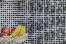 Mosaic tile Translucent black silver Glass mosaic Crystal EP black silver MOS92-1099_f | 10 mosaic mats