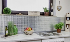 Mosaic tile Translucent crystal Glass mosaic Crystal Glitter silver MOS130-0204_f | 10 mosaic mats