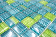 Mosaic tile Translucent green glass mosaic Crystal green MOS74-0509_f | 10 mosaic mats