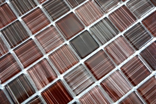 Mosaic tile Translucent streaky brown Glass mosaic Crystal streaky brown MOS64-1309_f | 10 mosaic mats