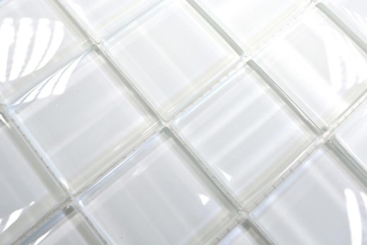 Mosaic tile Translucent white Glass mosaic Crystal Hologram Barcode white MOS110-0104_f | 10 mosaic mats