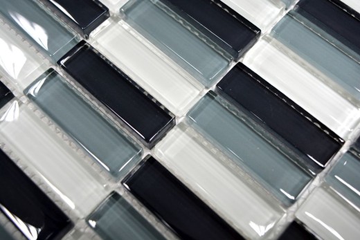 Mosaic tile Translucent gray rods Glass mosaic Crystal gray BATH WC Kitchen WALL MOS77-0204_f | 10 mosaic mats