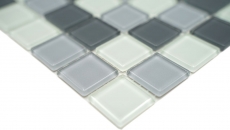Mosaic tile Translucent gray Glass mosaic Crystal gray BATH WC Kitchen WALL MOS62-0204_f | 10 mosaic mats
