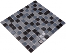 Mosaic tile Translucent black Glass mosaic Crystal black BATH WC Kitchen WALL MOS62-0208_f | 10 mosaic mats