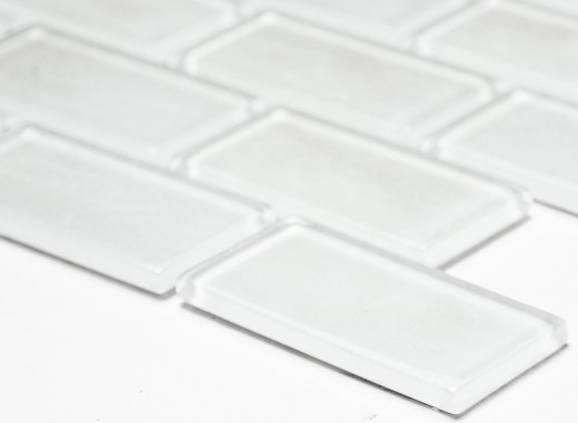 Mosaic tile Translucent white Brick Glass mosaic Crystal white BATH WC Kitchen WALL MOS66-0102_f | 10 mosaic mats