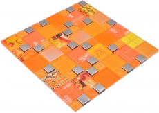 Transparent crystal mosaic glass mosaic silver orange wall tile backsplash kitchen shower bathroom_f | 10 mosaic mats
