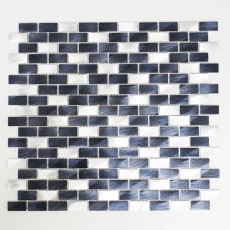 Mosaic splashback aluminum rods black kitchen splashback MOS48-0208_f