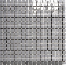 Mosaic splashback stainless steel silver silver steel glossy tiled splashback kitchen MOS129-15G_f
