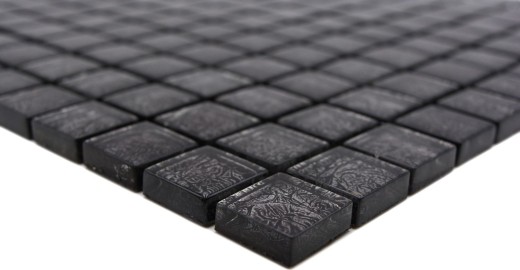 Mosaic rear wall glass mosaic black structure MOS126-8BL17_f