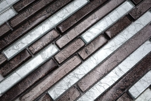 Mosaic back panel black composite glass mosaic silver black structure MOS86-1703_f