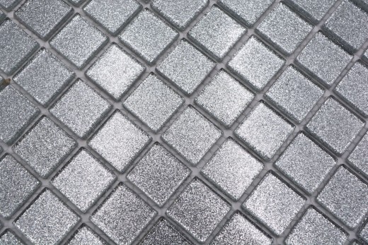 Mosaic back panel Translucent glass mosaic Crystal silver hammered MOS60-0207_f