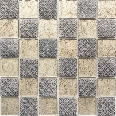 Mosaic back panel Translucent champagne black Glass mosaic Crystal Resin Optics MOS78B-0702_f