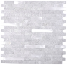 Hand sample composite vinyl stone look Cement grey/Silver mosaic tile wall tile backsplash - Hand sample
