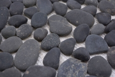 Mosaic tile river pebble stone pebble arched dark gray MOS30-0208_f