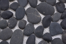 Mosaic tile river pebble stone pebble arched dark gray MOS30-0208_f