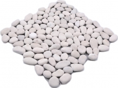 Mosaic tile river pebble stone pebble pebble arched white cream MOS30-0102_f