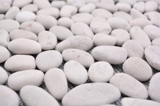 Mosaic tile river pebble stone pebble pebble arched white cream MOS30-0102_f