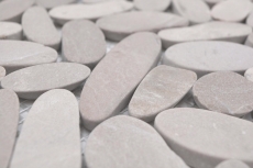 Mosaic tile river pebble stone pebble light beige pebble cut TAN 5 7 MOS30-IN10_f