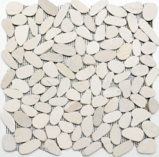 Mosaic tile river pebble stone pebble cut white 5 7 MOS30-IN14_f