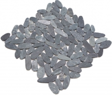 Mosaic tile river pebble stone pebble cut black 5 7 MOS30-IN24_f