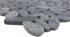 Mosaic tile river pebble stone pebble cut black 5 7 MOS30-IN24_f