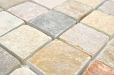 Mosaic tile quartzite natural stone quartzite beige kitchen splashback gray MOS36-0204_f