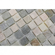 Mosaic tile quartzite natural stone quartzite beige kitchen splashback gray MOS36-0206_f