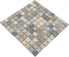 Mosaic tile quartzite natural stone quartzite beige kitchen splashback gray MOS36-0206_f