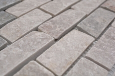 Mosaic tile quartzite natural stone brick quartzite kitchen splashback beige gray MOS36-0208_f