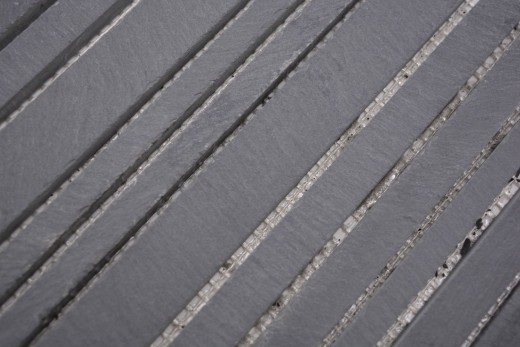 Mosaic tile slate natural stone rods slate wall cladding wall facing black MOS34-0225_f