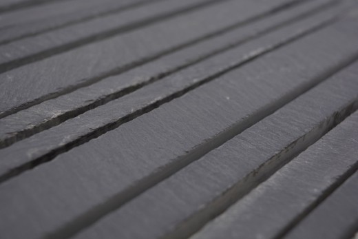 Mosaic tile slate natural stone rods slate wall cladding wall facing black MOS34-0225_f
