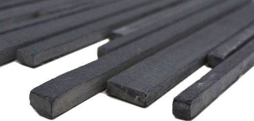 Mosaic tile slate natural stone rods slate wall cladding wall facing black MOS34-0225_f