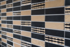 Mosaic tile marble natural stone rectangle stone carving gold black MOS40-STN79_f