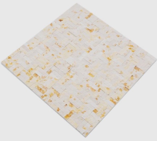 Mosaic tile marble natural stone parquet Splitface sunny beige 3 D MOS42-x3d63_f