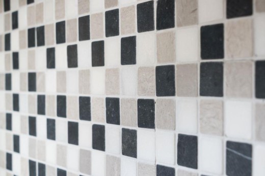 Mosaic tile marble natural stone beige gray black marble Botticino Nero MOS40-MOS32/1125_f
