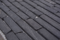 Mosaic tile marble natural stone gray anthracite Nero Marquina MOS40-0125_f