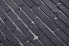 Mosaic tile marble natural stone gray anthracite Nero Marquina MOS40-0125_f