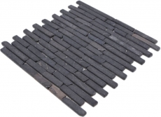 Mosaic tile marble natural stone gray anthracite Nero Marquina MOS40-0125_f