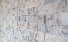 Mosaic stone wall Travertine natural stone white gray Brick Splitface silver Travertine 3D MOS43-47248_f