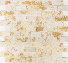 Mosaic stone wall Marble natural stone Brick Splitface sunny beige 3 D MOS42-X3D46_f