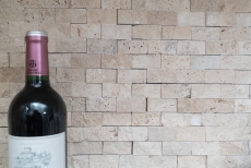Mosaic tile Travertine natural stone beige Brick Splitface Chiaro Travertine 3D MOS43-46248_f