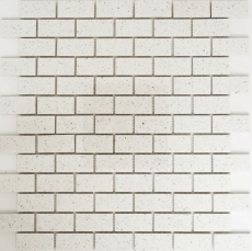 Mosaic tiles quartz composite artificial stone Brick Artifical white MOS46-0104_f